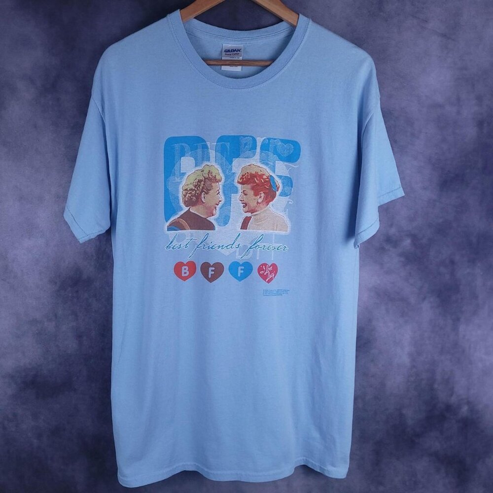 Vintage Y2K 00s I Love Lucy Best Friends Forever BFF girlfriend shirt
